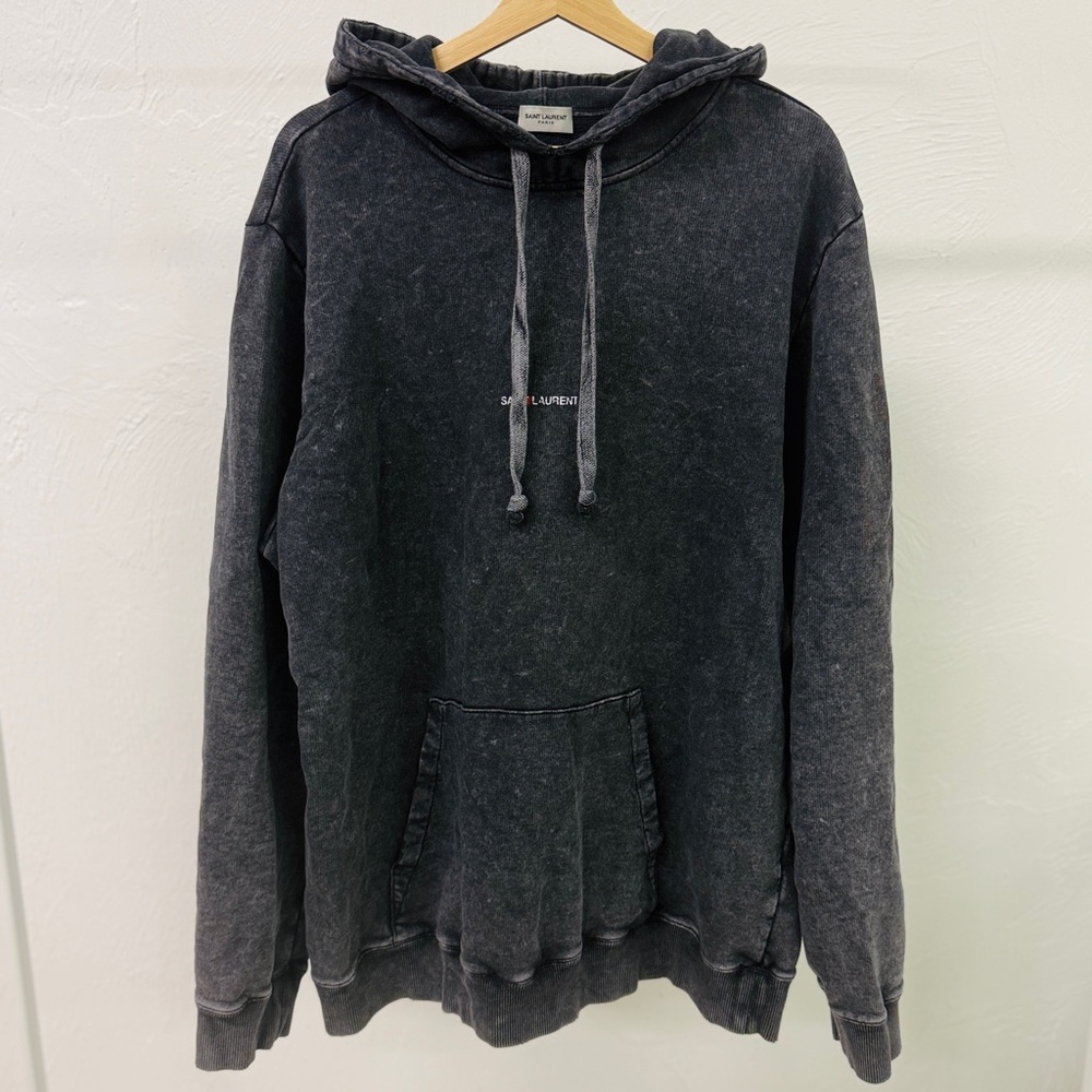 Saint Laurent Acid Wash Grey Sweatshirt Hoodie